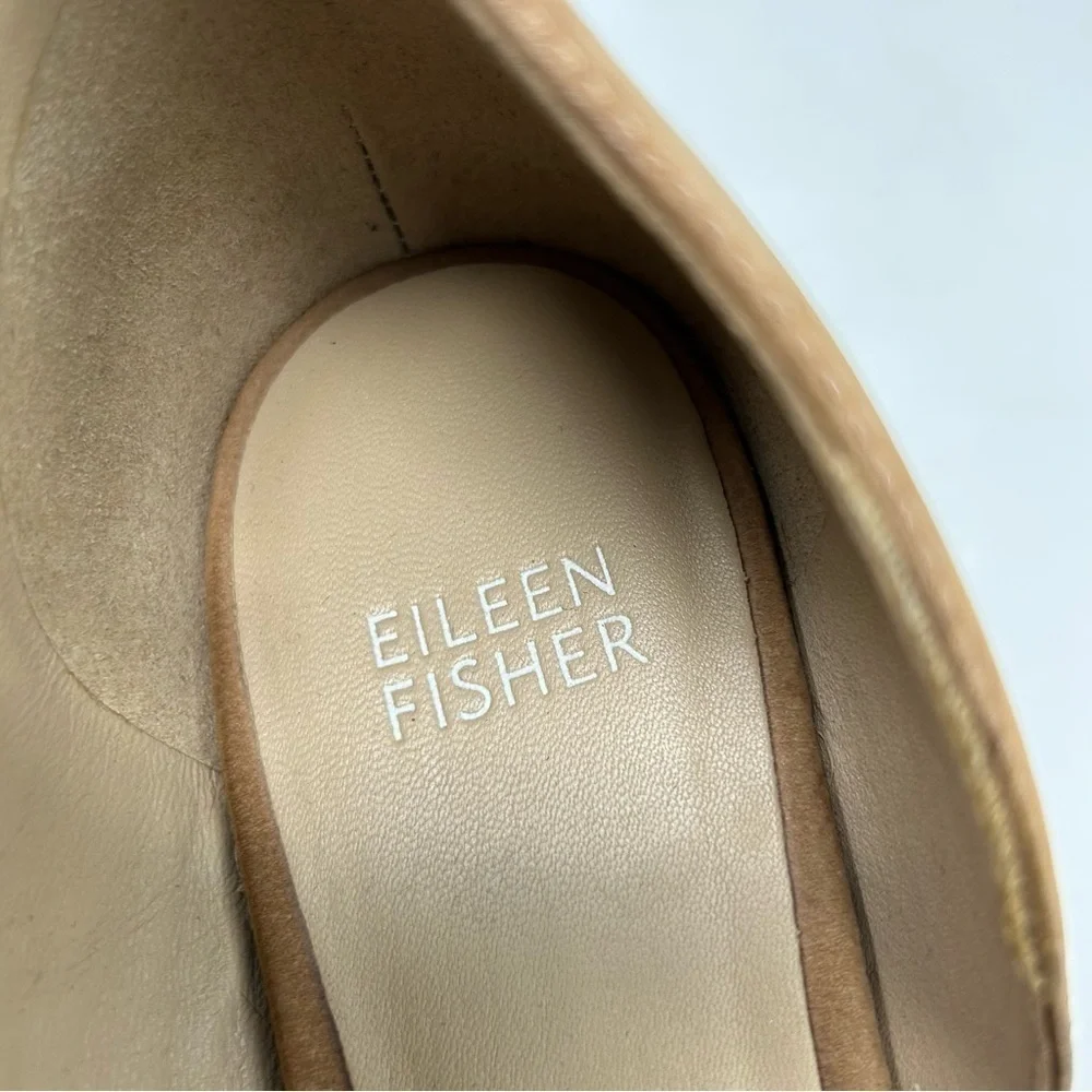 Eileen Fisher Tan Light Brown Leather Heeled D'Orsay Heeled Sandals Size 8.5